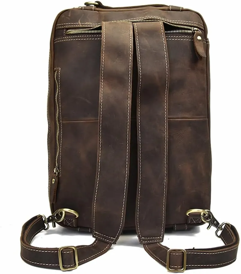 European and American Men's Briefcase Multifunctional Handbag Leather Shoulder Bag to Work Computer Bag