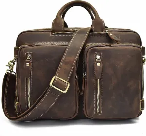 European and American Men's Briefcase Multifunctional Handbag Leather Shoulder Bag to Work Computer Bag