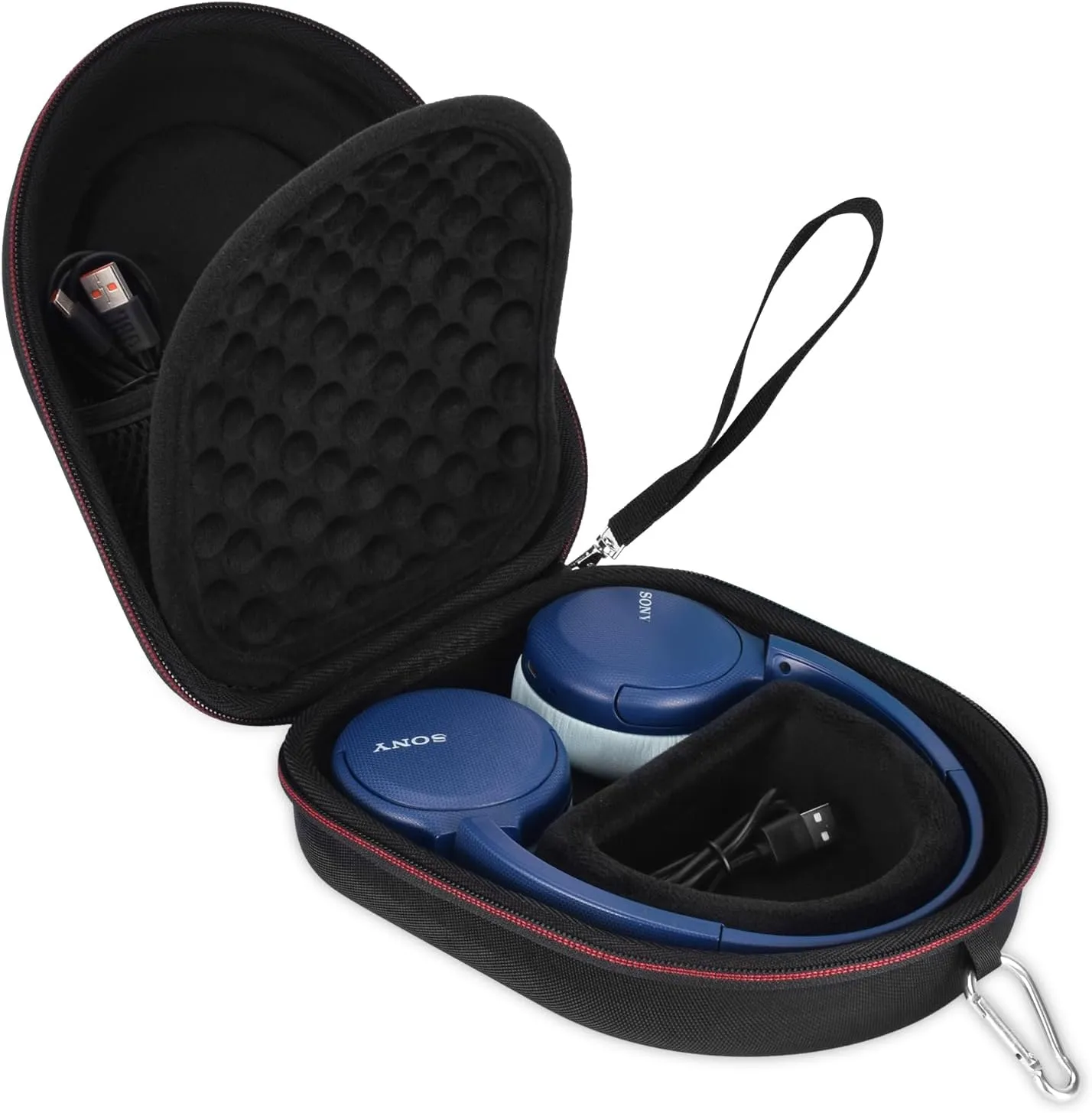 EVA Hard Case for Sony WH-CH510 WH-CH520, JBL Tune 510BT 500BT Live400BT Noise Canceling Wireless Headphones, Premium Travel Protective Carrying Storage Bag for Edifier W820NB Plus (Black)