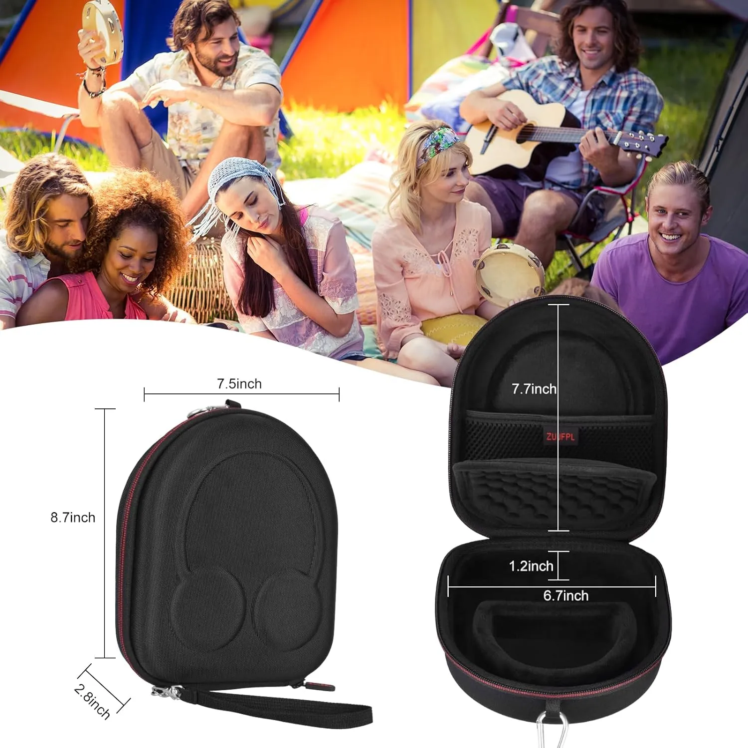 EVA Hard Case for Sony WH-CH510 WH-CH520, JBL Tune 510BT 500BT Live400BT Noise Canceling Wireless Headphones, Premium Travel Protective Carrying Storage Bag for Edifier W820NB Plus (Black)