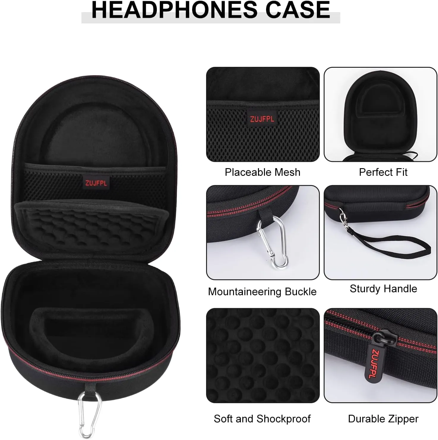 EVA Hard Case for Sony WH-CH510 WH-CH520, JBL Tune 510BT 500BT Live400BT Noise Canceling Wireless Headphones, Premium Travel Protective Carrying Storage Bag for Edifier W820NB Plus (Black)