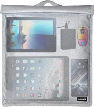 Extra Large Faraday Bags for Laptops(20" x 15"), Faraday Cage with Handle, Signal Blocking Faraday Shielding Pouch, Anti-Theft Anti-Hacking RFID Bag, Fire Resistant & Water Resistant(Silver)