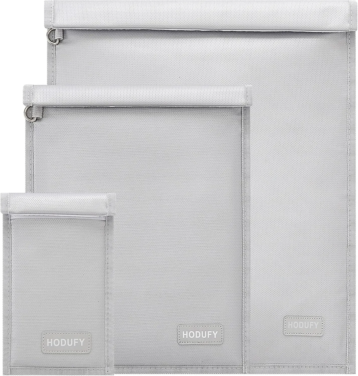 Faraday Bag for Laptops & Tablets & Car Keys - 3 Pack Faraday Cage, Faraday Key Fob Protector, Fireproof & Waterproof RFID Bag, Car Key Signal Blocker(gray)