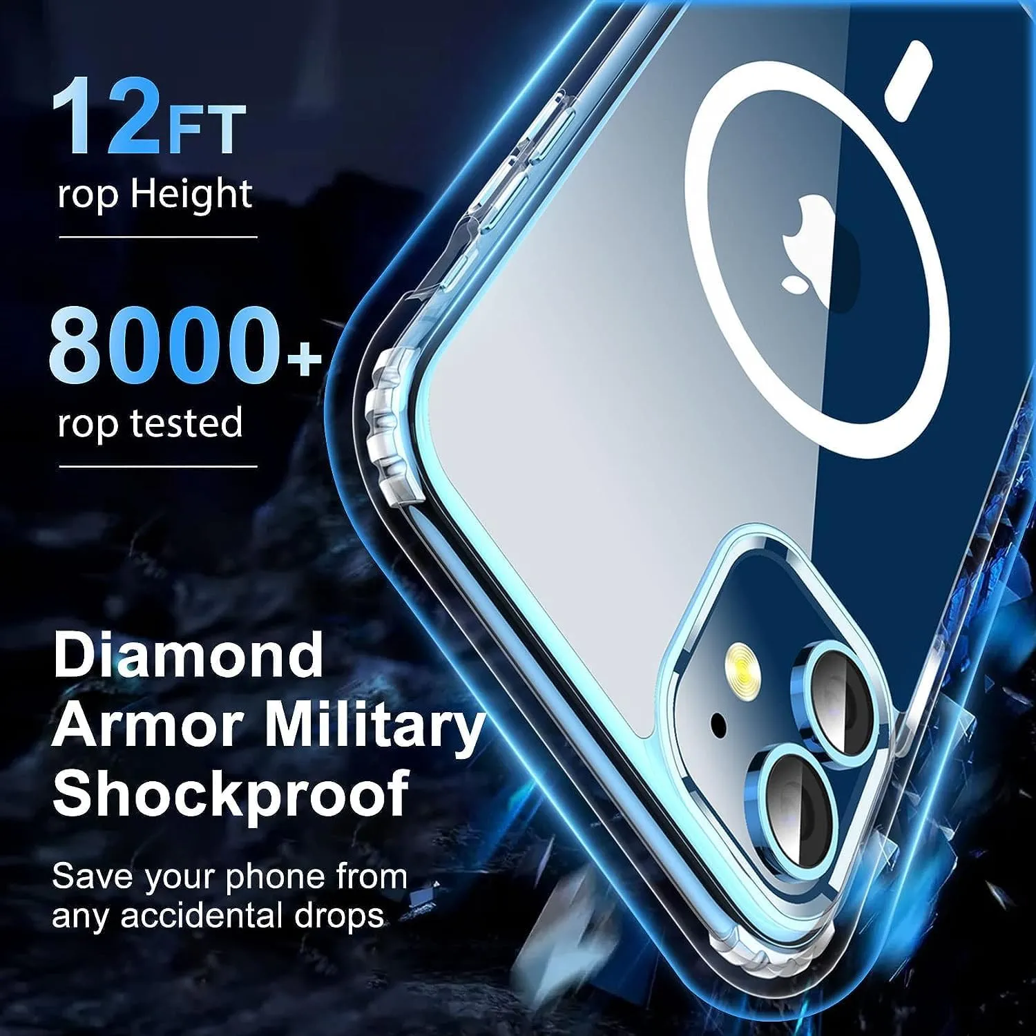 for iPhone 11 Case [Compatible with MagSafe] Clear Non-Yellowing Slim Shockproof Anti-Fingerprint Anti-Scratch Protective Cover for 6.1'' Clear