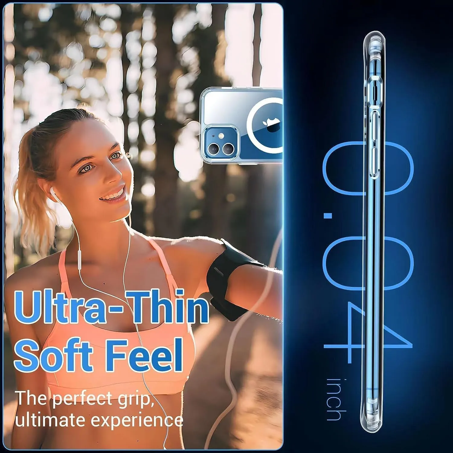 for iPhone 11 Case [Compatible with MagSafe] Clear Non-Yellowing Slim Shockproof Anti-Fingerprint Anti-Scratch Protective Cover for 6.1'' Clear