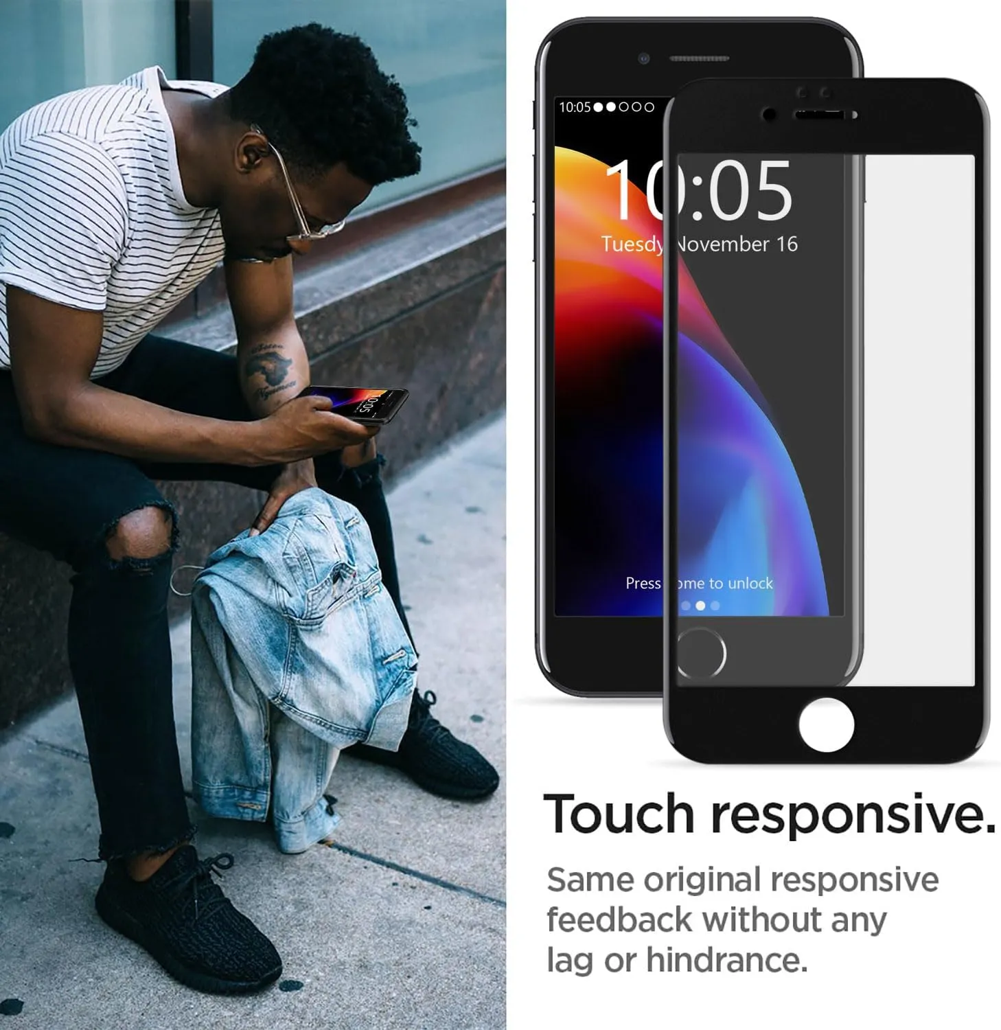 for iPhone 8 Tempered Glass Screen Protector, Transparent Anti Fingerprint Compatible Bubble Free Case Friendly Full Coverage Anti-Scratch Clear 4 Pack