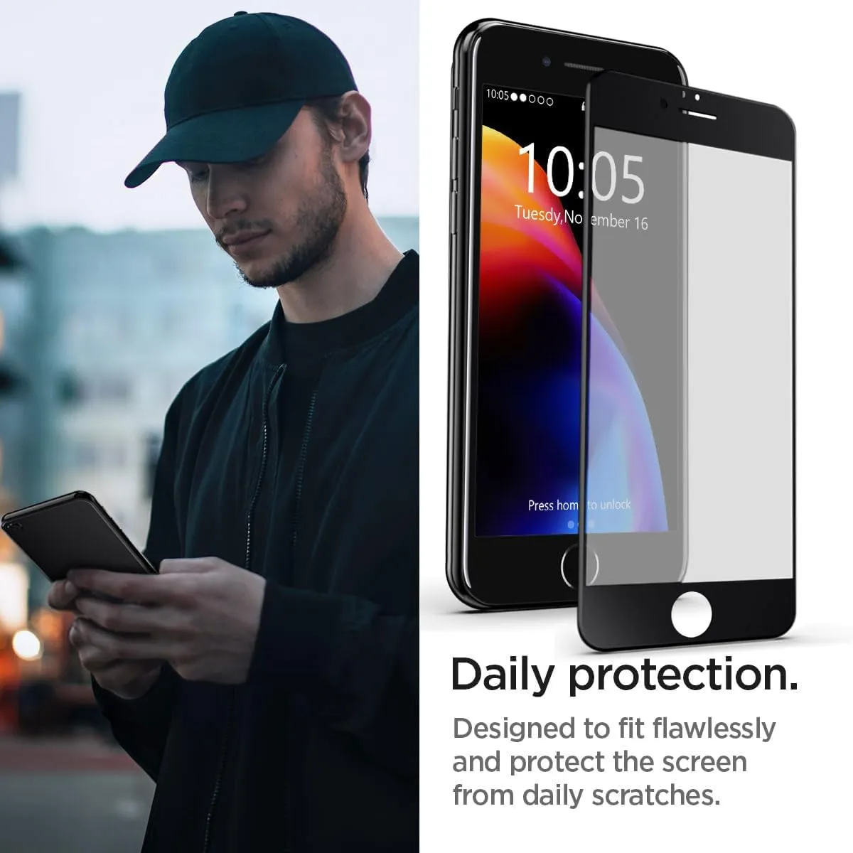 for iPhone 8 Tempered Glass Screen Protector, Transparent Anti Fingerprint Compatible Bubble Free Case Friendly Full Coverage Anti-Scratch Clear 4 Pack