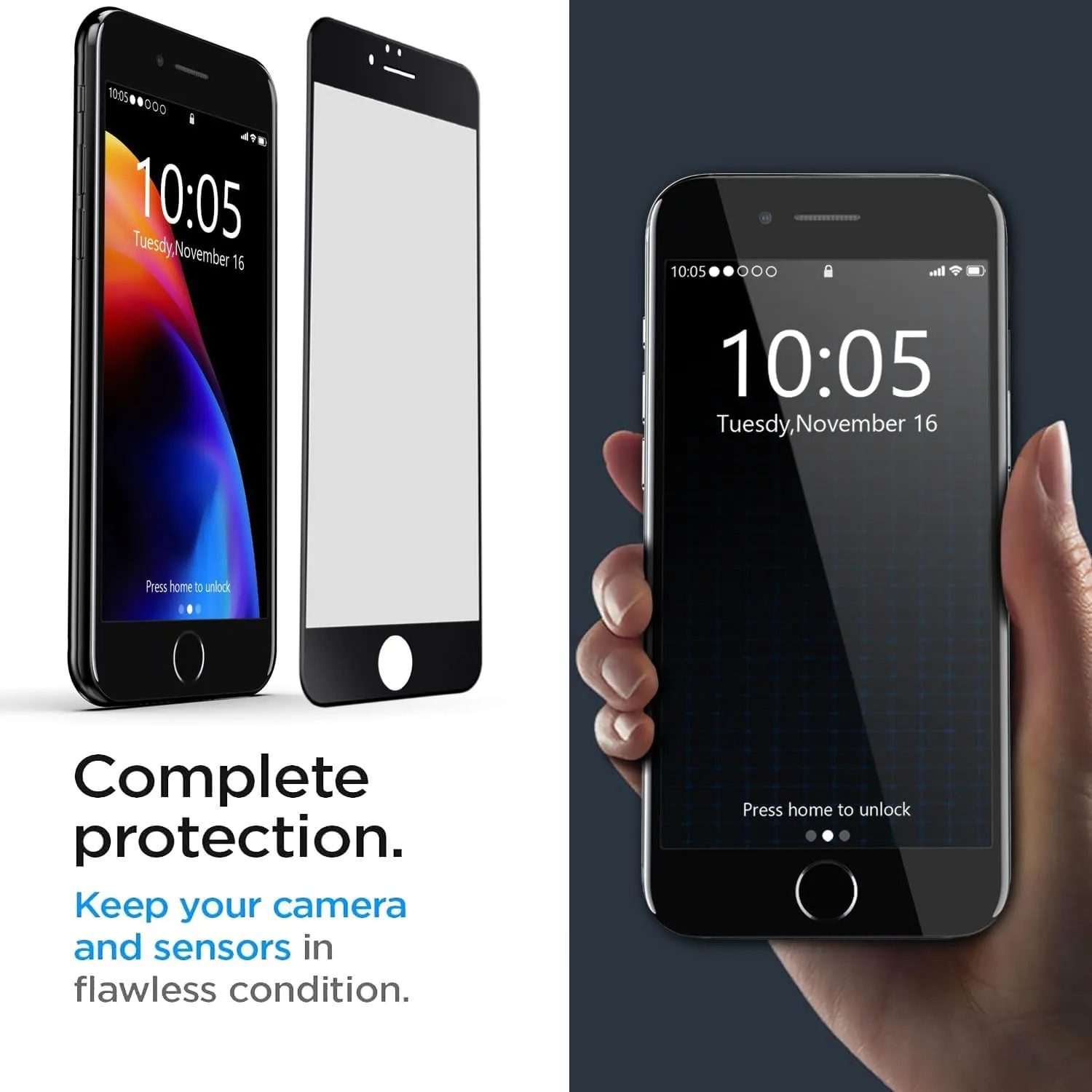 for iPhone 8 Tempered Glass Screen Protector, Transparent Anti Fingerprint Compatible Bubble Free Case Friendly Full Coverage Anti-Scratch Clear 4 Pack