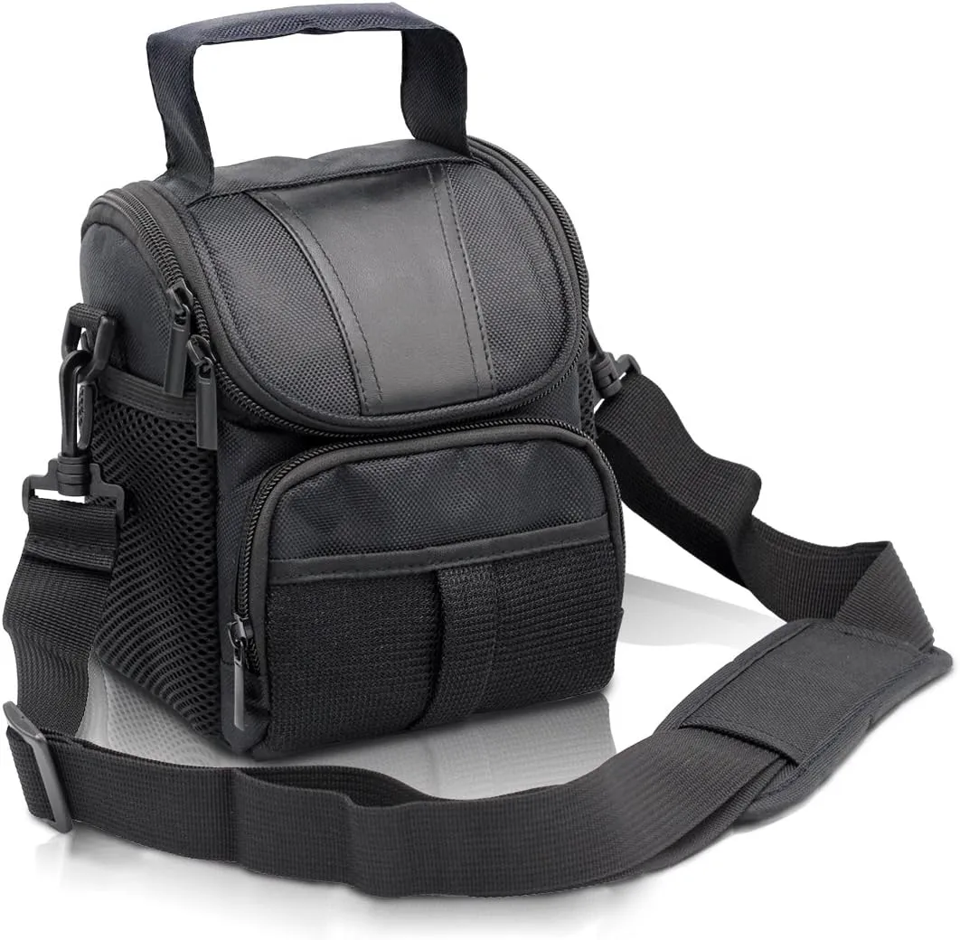 FOSOTO Waterproof (with Rain Cover) Black Camera Case Bag Compatible for Canon EOS M10 M6 M2 Mrak II M50 M100 Rebel T3i T4i T5 SL1, Nikon P600 D3300 D3400 D5100 D5300 D7200,Sony RX10M3,Olympus EM10