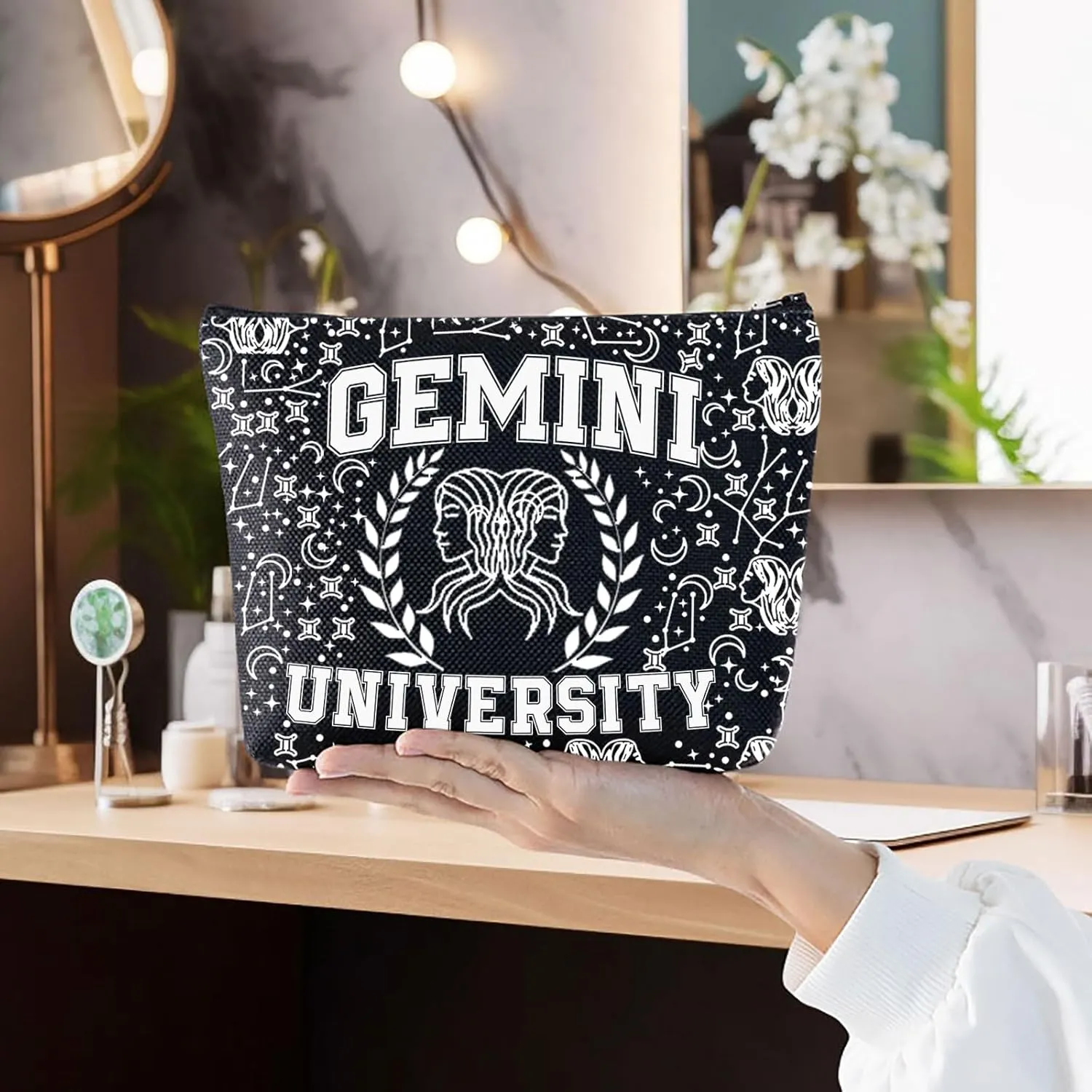 G2TUP Zodiac University Gemini Makeup Bag Horoscope Zodiac Gemini Gifts 12 Constellation Gifts Gemini Merchandise Astrology Zipper Bag (Gemini)