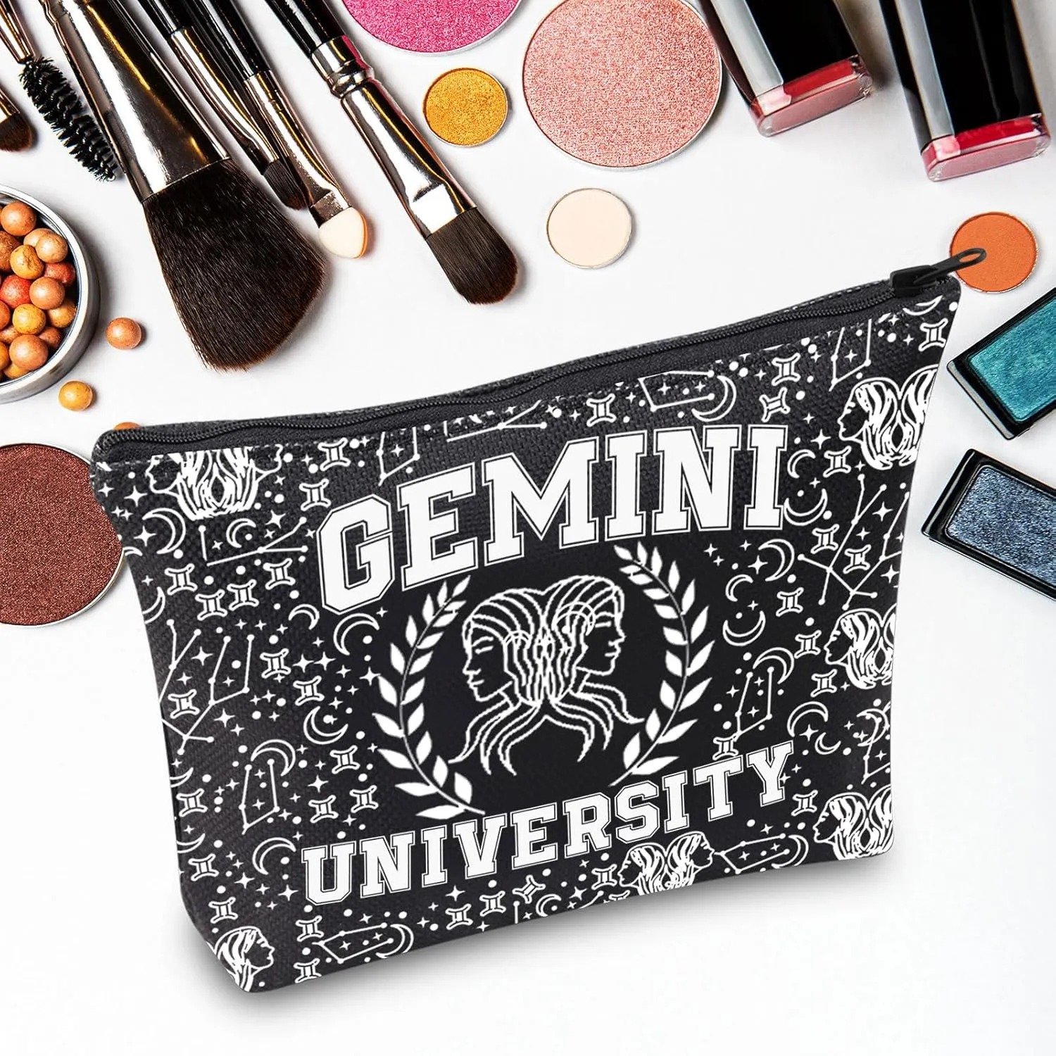 G2TUP Zodiac University Gemini Makeup Bag Horoscope Zodiac Gemini Gifts 12 Constellation Gifts Gemini Merchandise Astrology Zipper Bag (Gemini)