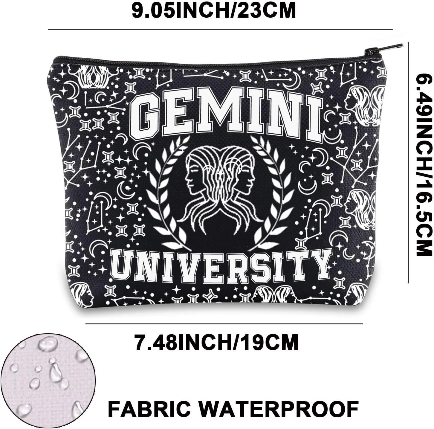 G2TUP Zodiac University Gemini Makeup Bag Horoscope Zodiac Gemini Gifts 12 Constellation Gifts Gemini Merchandise Astrology Zipper Bag (Gemini)
