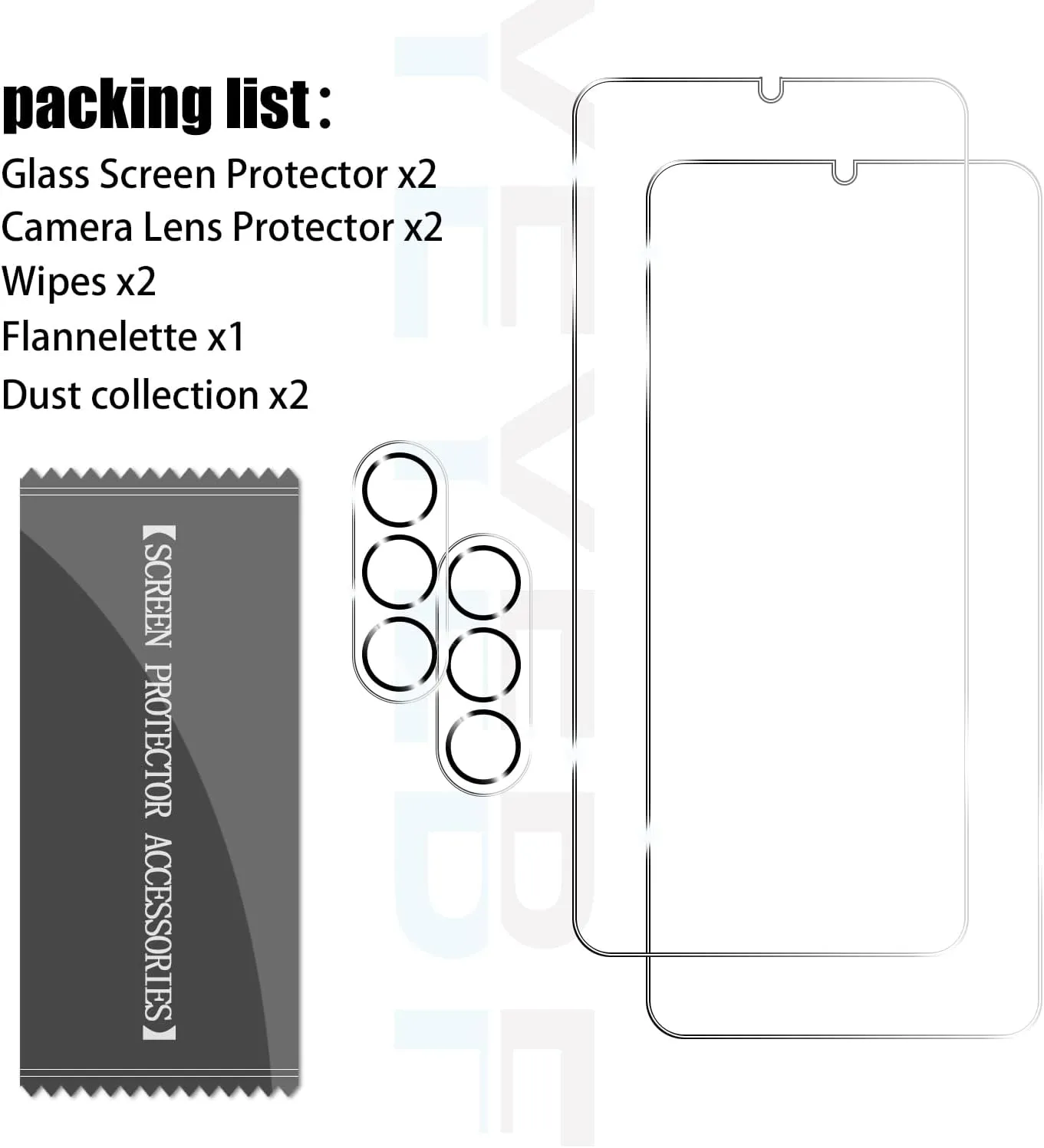Galaxy A15 HD Clear Tempered Glass Screen Protector   Camera Lens Protectors, [2 2 Pack] [3D Glass] [Anti-Glare] [Bubble-Free] Screen Protector Glass For Samsung Galaxy A15 5G/4G