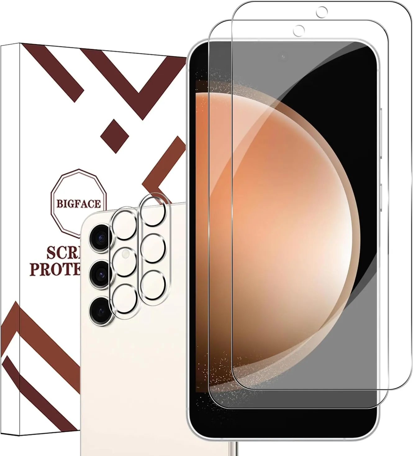 Galaxy S23 FE Tempered Glass Screen Protector   Camera Lens Protector [ 2   2 Pack ][Fingerprint Unlock] [Anti-Scratch] [Case Friendly] Clear HD Protective Film for Samsung Galaxy S23 FE 5G