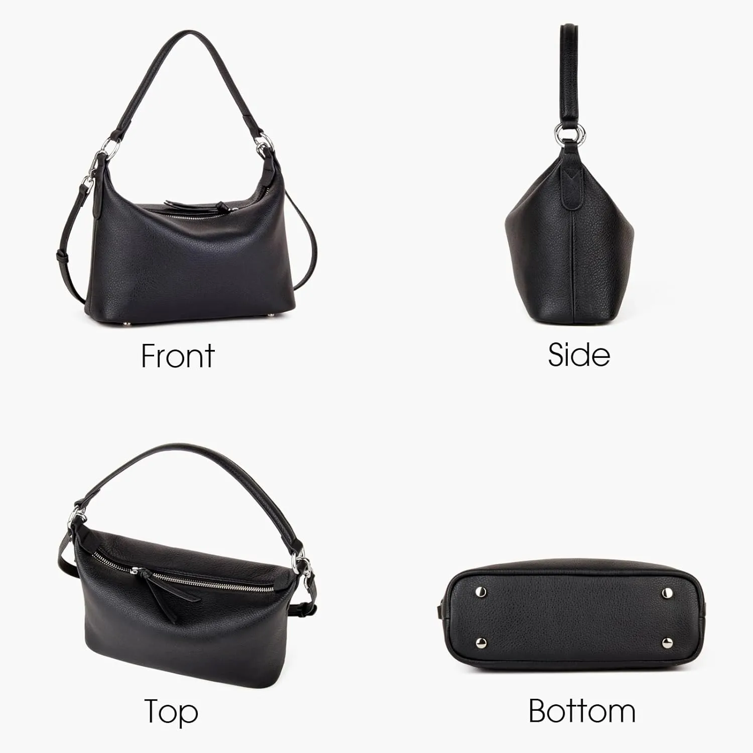 Genuine Leather Hobo Bag for Women, Small Shoulder Bags and Hobo Crossbody Bags for Women with Adjustable Strap