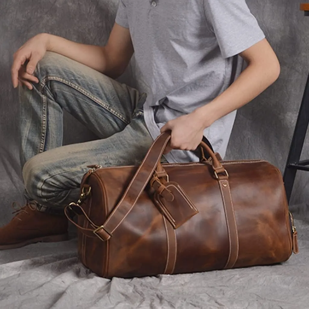 GHYUBYER Men's Leather Messenger Bag, Backpack for Men Travel Carry On15 Inches Laptop Briefcase Business Satchel Computer Handbag Shoulder Bag for Men (Color : Retro Color)