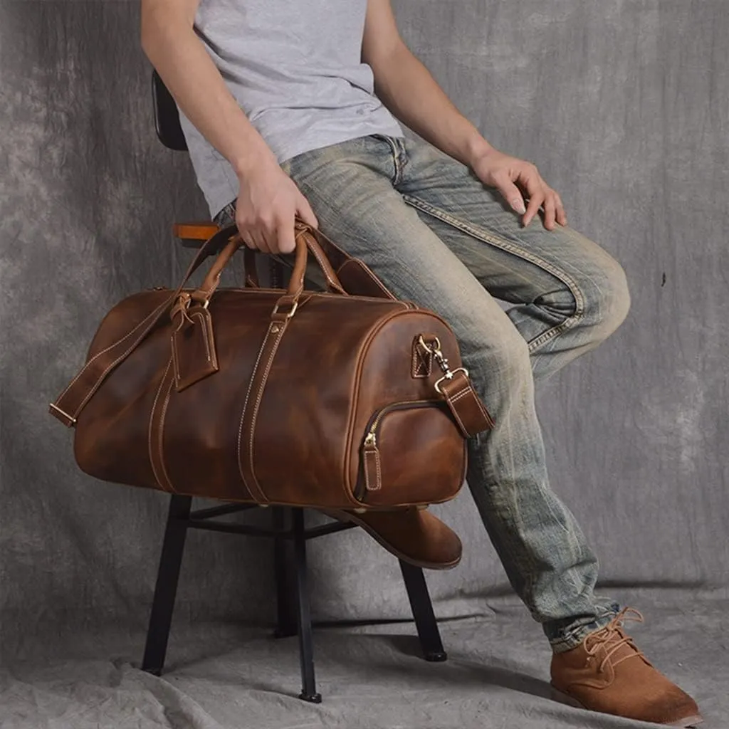 GHYUBYER Men's Leather Messenger Bag, Backpack for Men Travel Carry On15 Inches Laptop Briefcase Business Satchel Computer Handbag Shoulder Bag for Men (Color : Retro Color)