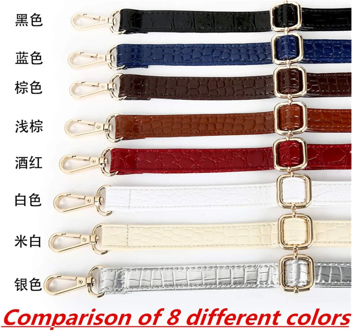 Handbag Strap PU Leather Shoulder Strap Adjustable Bag Strap with Metal Swivel Hooks for Crossbody Bag Briefcase Messenger Bag DIY Purse Making(Blue)