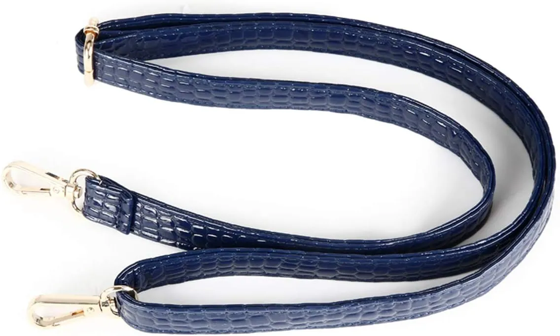 Handbag Strap PU Leather Shoulder Strap Adjustable Bag Strap with Metal Swivel Hooks for Crossbody Bag Briefcase Messenger Bag DIY Purse Making(Blue)
