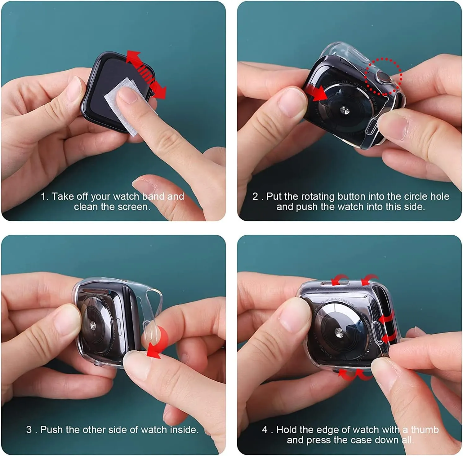 HANKN 2 Pack Clear Screen Protector for Apple Watch Series 9 8 7 45mm Case, Soft TPU Full Coverage Front Protective Shockproof iWatch Bumper Cover (Clear Clear, 45mm)