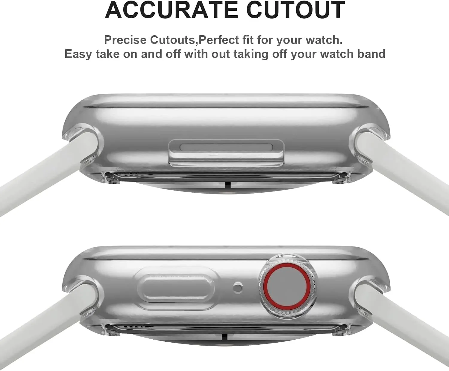 HANKN 2 Pack Clear Screen Protector for Apple Watch Series 9 8 7 45mm Case, Soft TPU Full Coverage Front Protective Shockproof iWatch Bumper Cover (Clear Clear, 45mm)