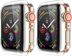 HANKN 2 Pack Clear Screen Protector for Apple Watch Series 9 8 7 45mm Case, Soft TPU Full Coverage Front Protective Shockproof iWatch Bumper Cover (Clear Clear, 45mm)