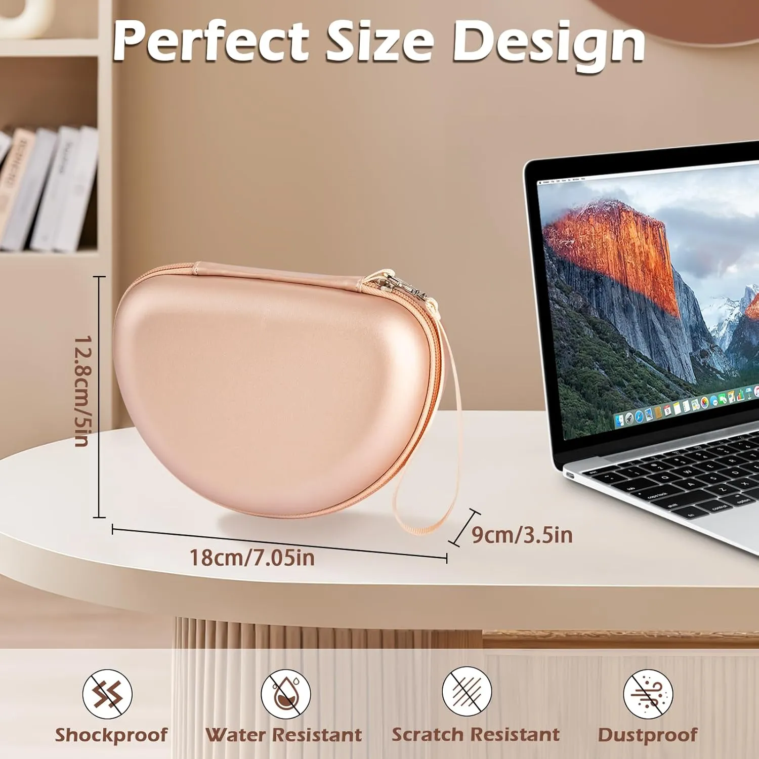 Hard Shell Travel Case Compatible with Beats Studio Pro/Studio3/Solo 3 2 Bluetooth On-Ear Headphones (Gold 2)