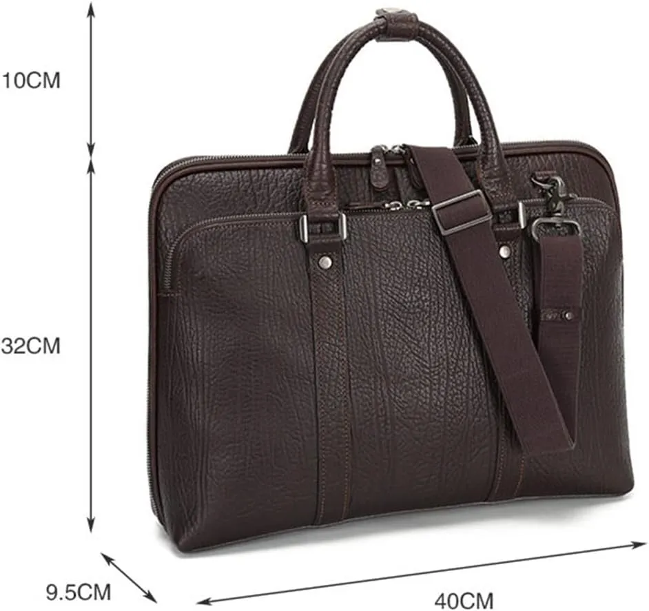 HBJWOV Business Men's Handbag Briefcase 15.6 Inch Shoulder Crossbody Bag Leather Men's Bags Computer Bag