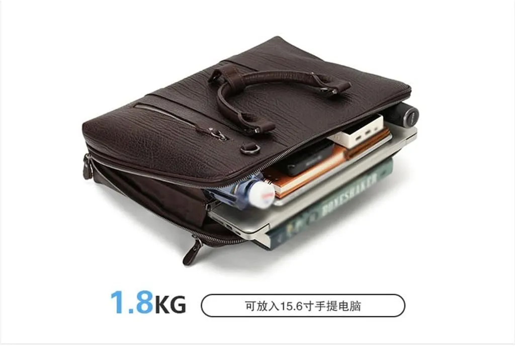 HBJWOV Business Men's Handbag Briefcase 15.6 Inch Shoulder Crossbody Bag Leather Men's Bags Computer Bag