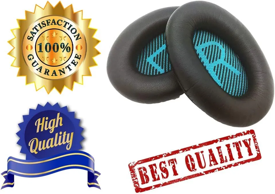 Headphone Replacement Ear Pads by AvimaBasics  Premium Cover Pads Compatible with Bose Quiet Comfort QC2 QC15 QC25 QC35 SoundLink SoundTrue Around Ear II AE2 Headphone - Clear Sound (1 Pack Black)