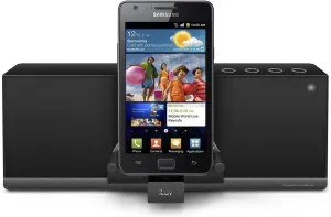 iLuv iMM377BLK MobiAir Bluetooth Stereo Speaker Dock for Smartphones with Micro-USB Charging, Black