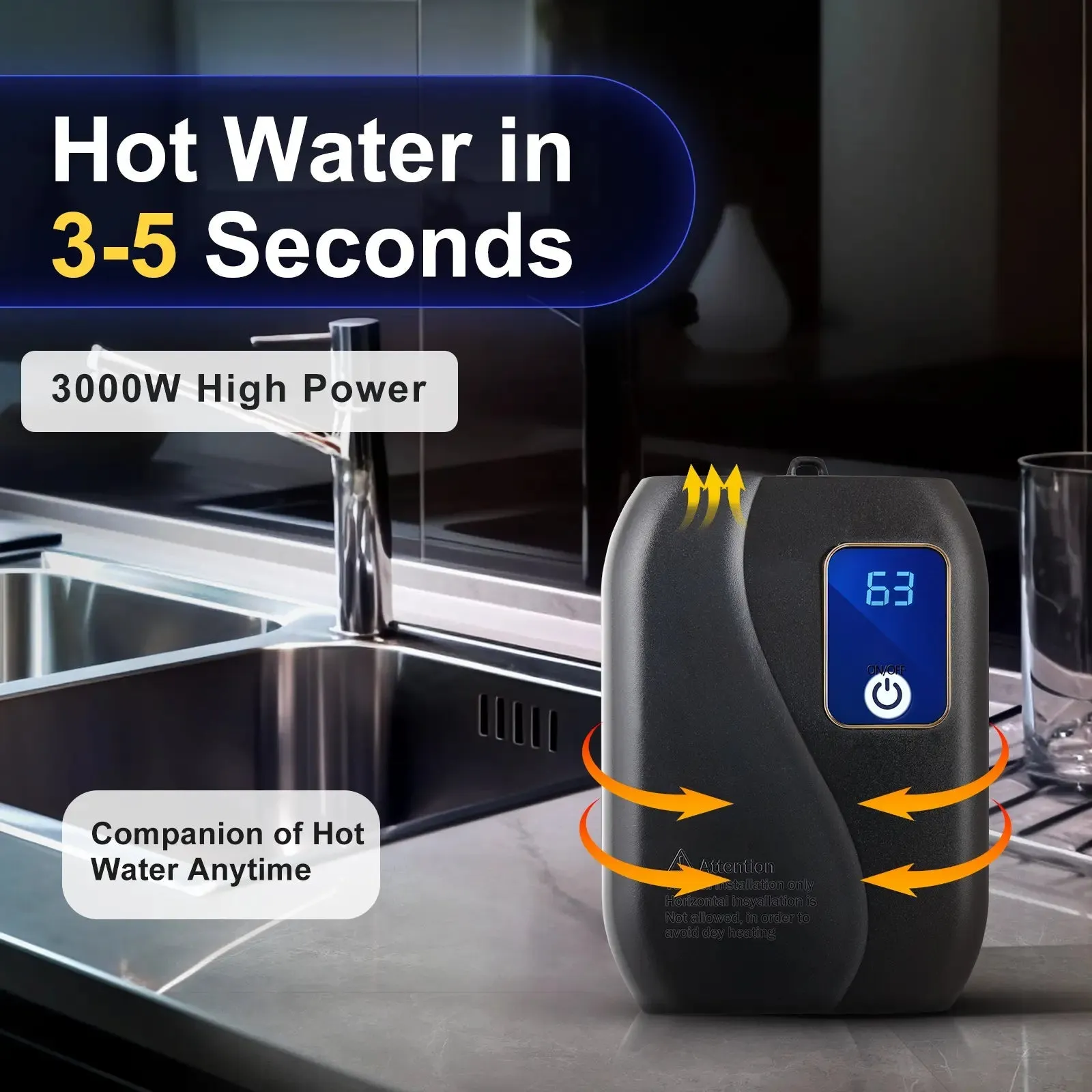 Instant Tankless Water Heater, On-Demand Hot Water, Energy-Efficient