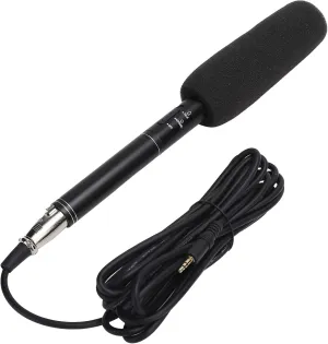 Interview Microphone, Handheld XLR Condenser Microphone, Single Directional Reporter Mic for Recording/Stage/Speech, Vocal Mic for Smartphones Laptops and Cameras (Black 28cm)