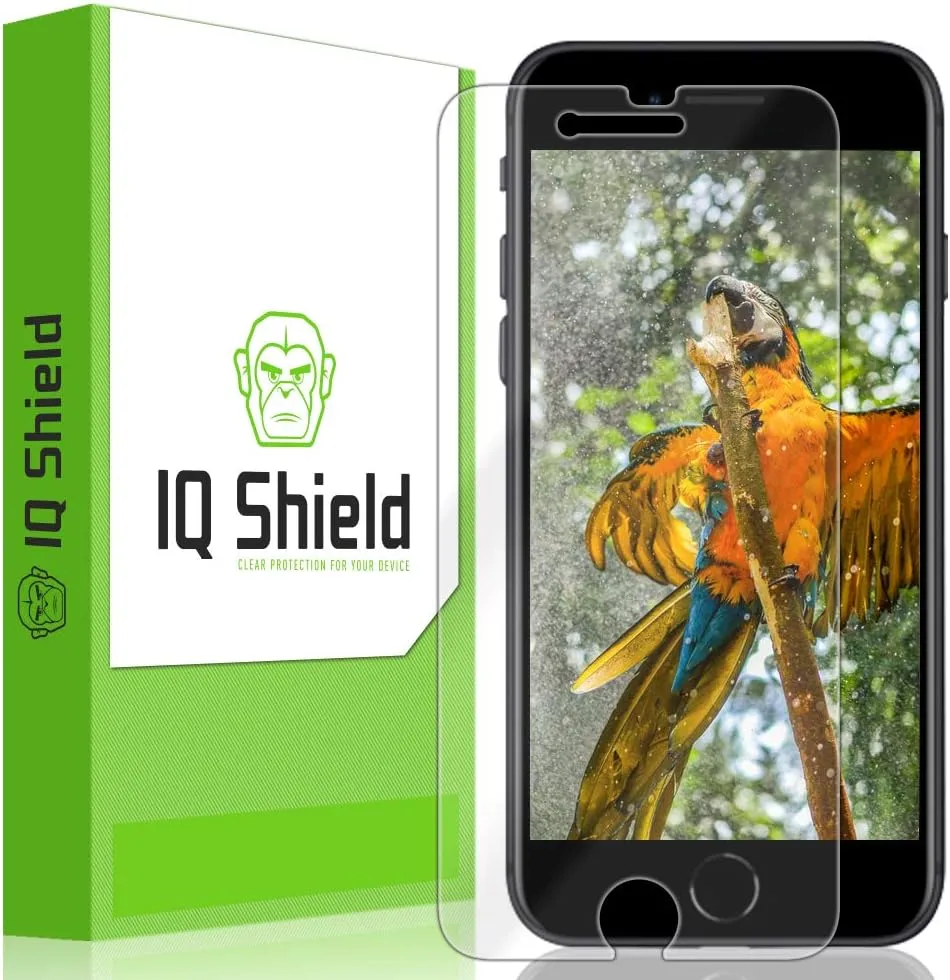 IQShield 2 Pack Screen Protector for iPhone SE (2022/2020,3rd/2nd Gen) Anti-Bubble Clear TPU Film