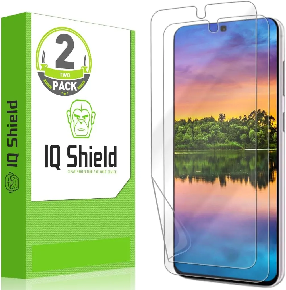 IQShield 2 Pack Screen Protector for Samsung Galaxy S23 Plus 5G/ Galaxy S23  (6.6 Inch, 2023 Release) Works with Fingerprint Scanner Anti-Bubble Clear TPU Film