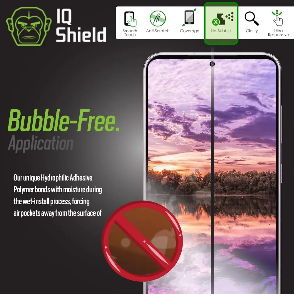 IQShield 2 Pack Screen Protector for Samsung Galaxy S23 Plus 5G/ Galaxy S23  (6.6 Inch, 2023 Release) Works with Fingerprint Scanner Anti-Bubble Clear TPU Film