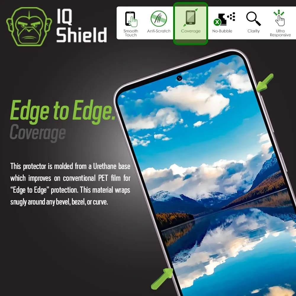 IQShield 2 Pack Screen Protector for Samsung Galaxy S23 Plus 5G/ Galaxy S23  (6.6 Inch, 2023 Release) Works with Fingerprint Scanner Anti-Bubble Clear TPU Film
