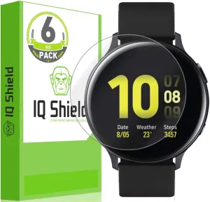 IQShield Screen Protector Compatible with Samsung Galaxy Watch Active2 (44mm, 2019)(6-Pack) LiquidSkin Anti-Bubble Clear TPU Film