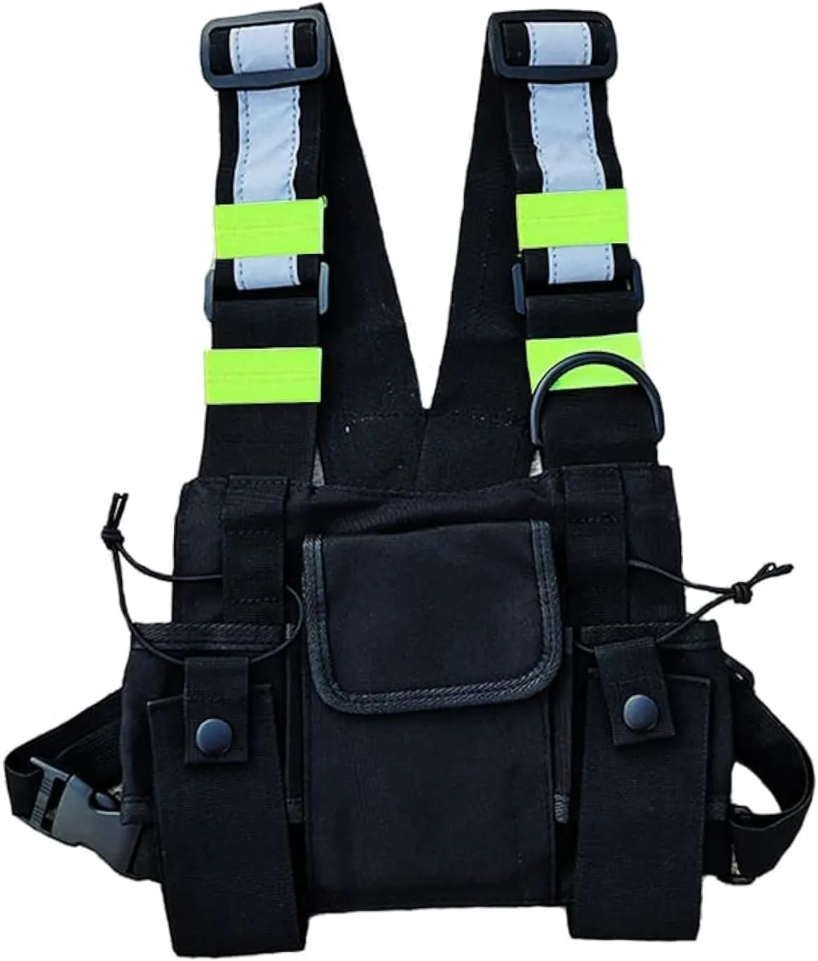 IRISFLY Radio Chest Harness Holder Vest Rig, Walkie Talkies Radio Chest Harness with Front Pouches and Zipper Bag