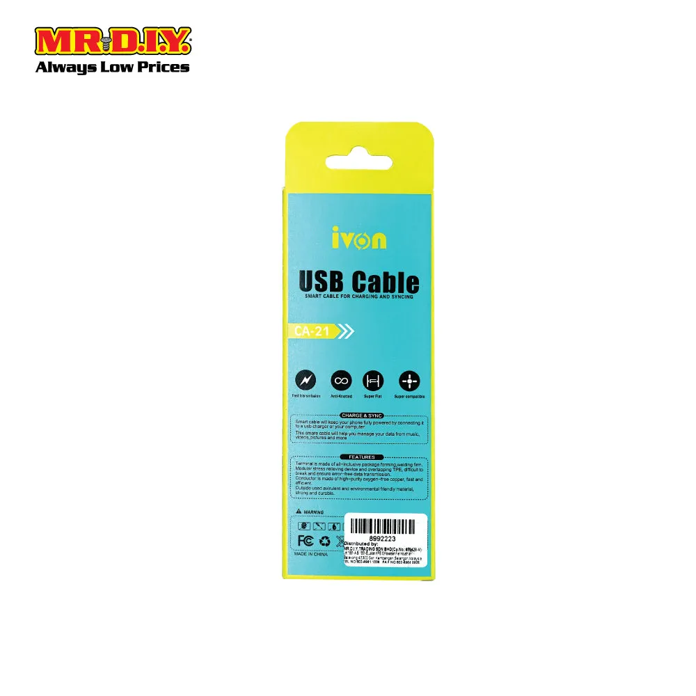 IVON USB IOS Data Cable 2.1A (1m)