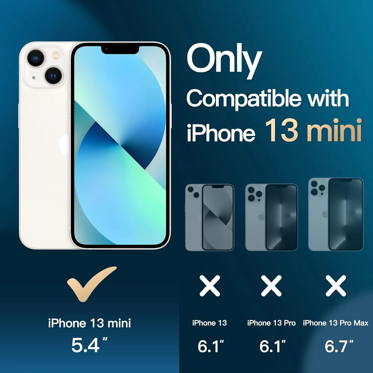 JETech 3 in 1 Case for iPhone 13 mini 5.4-Inch with 2 Pack Tempered Glass Screen Protectors, Non-Yellowing Shockproof Bumper Phone Cover (Clear)