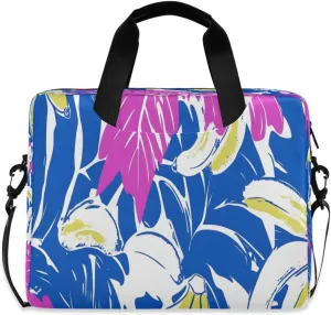 Laptop Bag, Briefcase, 15.7 inch, Hand-carry or Shoulder-strap, Waterproof and Durable, Doodle Tropical Banana Pattern