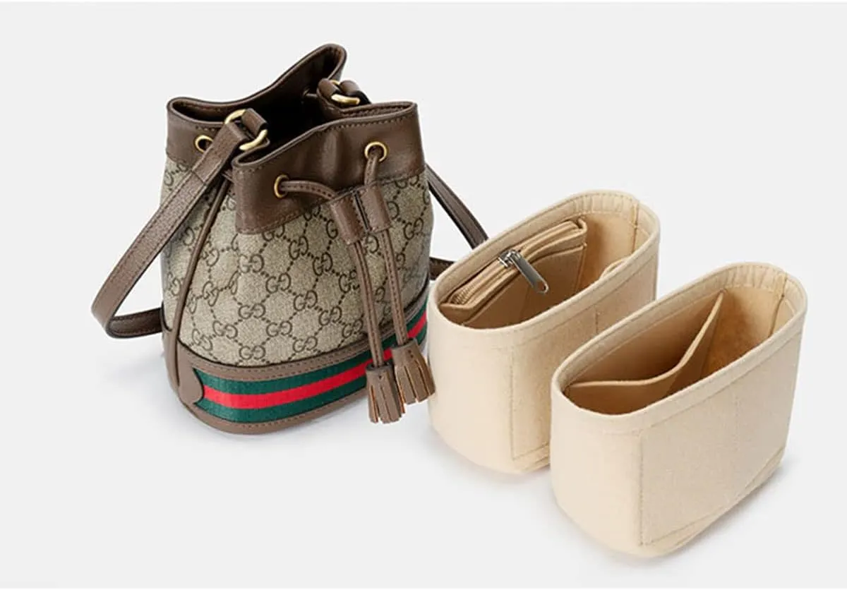 Lckaey Purorganizer is used for Ophidia bucket bag, small and medium inner bag storage and finishing bag insert.3011Beige-S