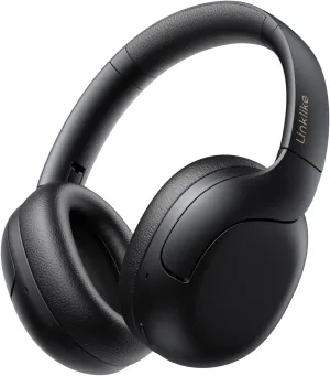Linklike Over-Ear Wireless Headphones 50dB ANC Hi-Res Audio, 180H Playtime Noise Canceling Headphones, Touch Control Foldable Bluetooth Headset with IPX5 Waterproof, Best for Travel/Gym/Office