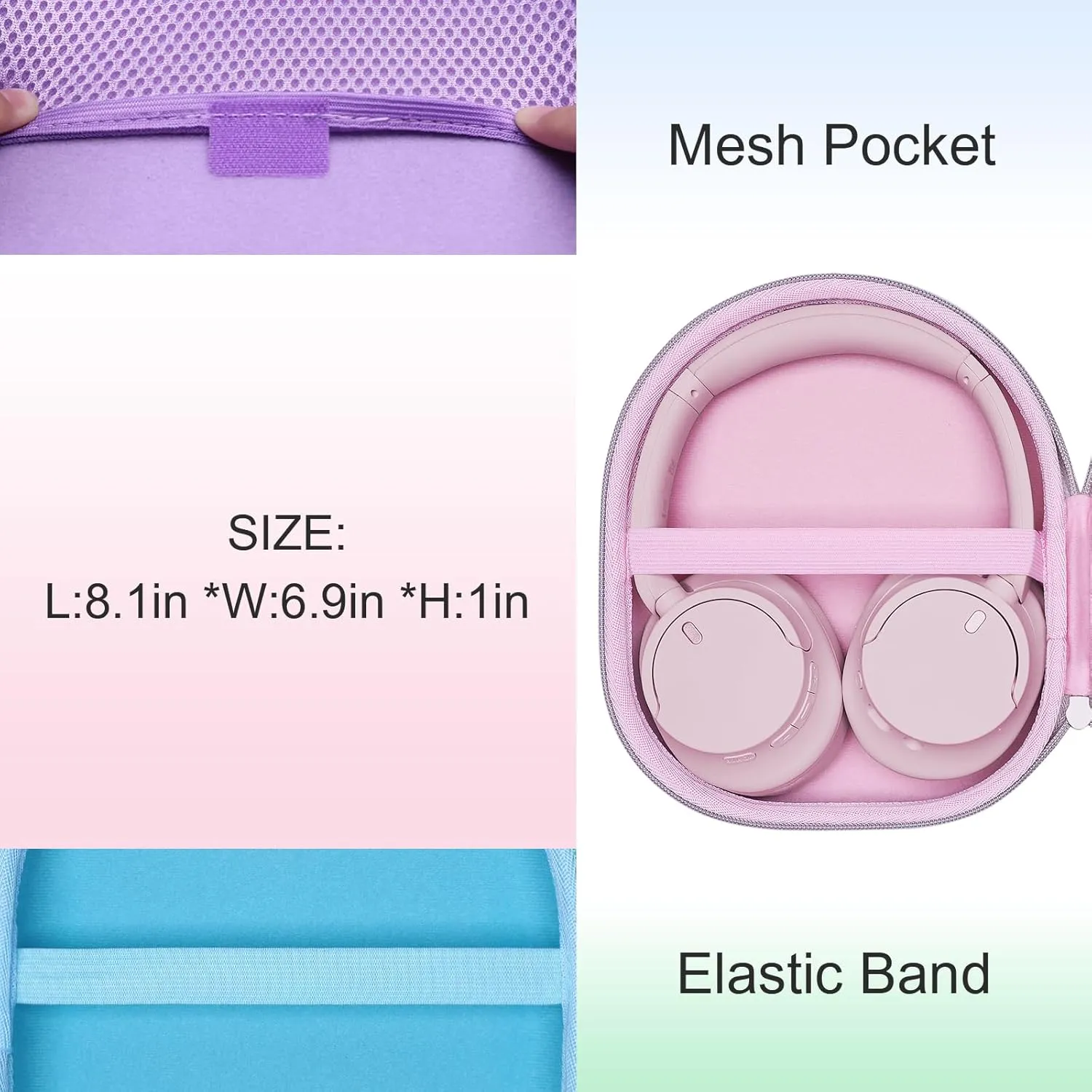 LTGEM Case Compatible with Sony WH-CH720N / WH-CH520 Noise Canceling Headphones Over The Ear Headset, Pink