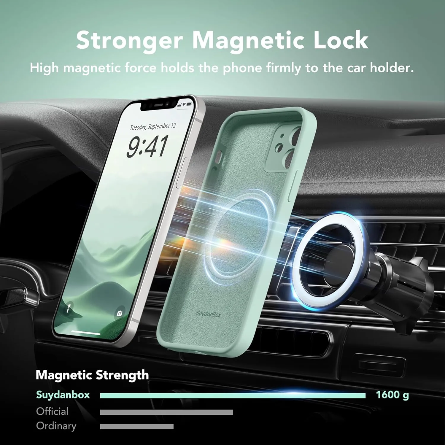 Magnetic for iPhone 12 Case, Compatible with MagSafe, [Full Camera Protection][Screen Protectors] Silicone Shockproof Protective Phone Case for iPhone 12 6.1", Mint