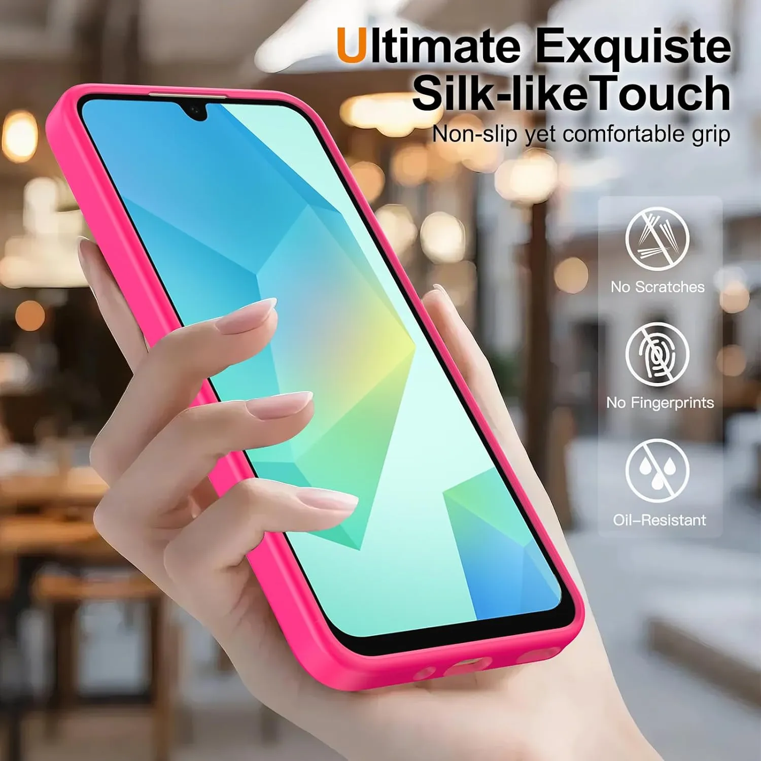 Mangix for Samsung Galaxy A16 5G Case, with 2-Pack Tempered Glass Screen Protector and Camera Lens Protector, Translucent Back Shockproof Phone Cover for Samsung Galaxy A16 5G (Hot Pink)