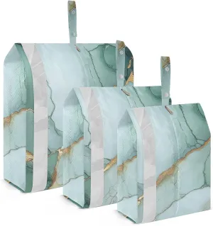 Marble Sage Green White 3 Set Travel Packing Cubes For Suitcases, Foldable, Garment Bag Closet Storage, Luggage Space Saver, Organizadores De Maletas Para