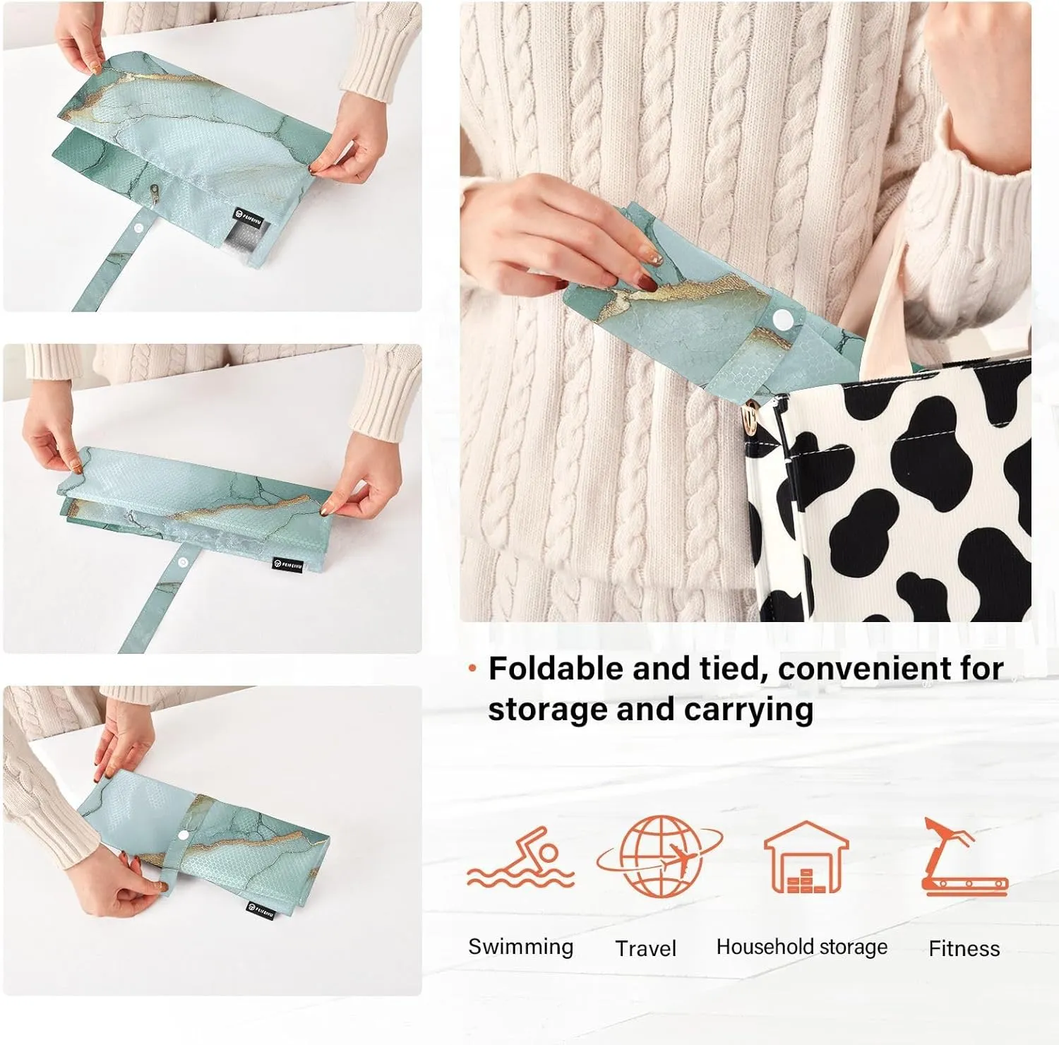 Marble Sage Green White 3 Set Travel Packing Cubes For Suitcases, Foldable, Garment Bag Closet Storage, Luggage Space Saver, Organizadores De Maletas Para