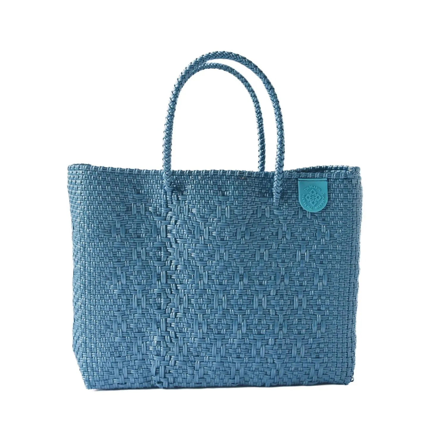 Maui Medium Woven Crossbody Bag  Resort Collection | Recycled Plastic | Artisan Handmade in Mexico | Adjustable Strap, Mesh Pouch, Water-Resistant, Eco-Friendly Travel Purse